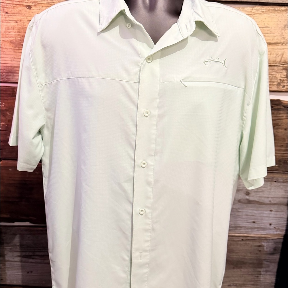 Bluefin Men's Casual Outdoor/Fishing Light Green Button Down Shirt